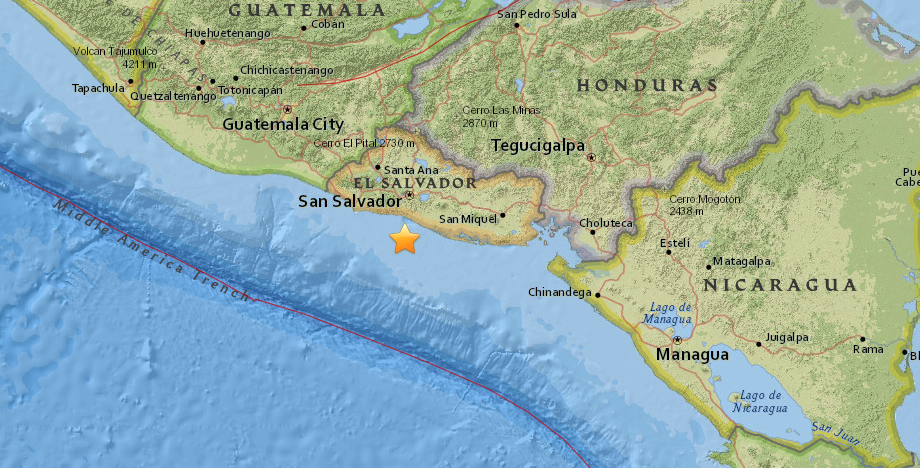 Sismo de magnitud 5,1 sacude El Salvador