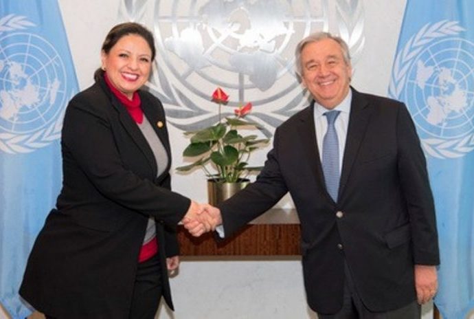 Canciller de Guatemala se reúne por primera vez con secretario general de la ONU