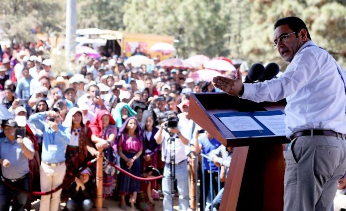 Presidente Morales entrega proyectos de educación y salud a San Marcos