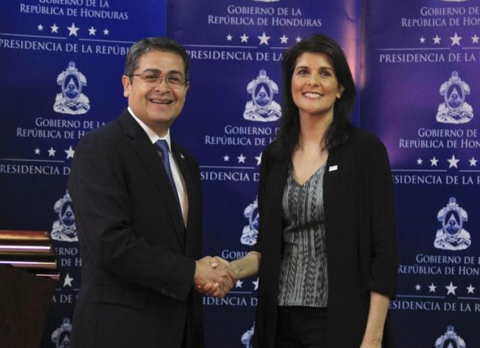 Dialogo entre el presidente de Honduras y Nikki Haley giro entorno a la seguridad, pandillas y migración