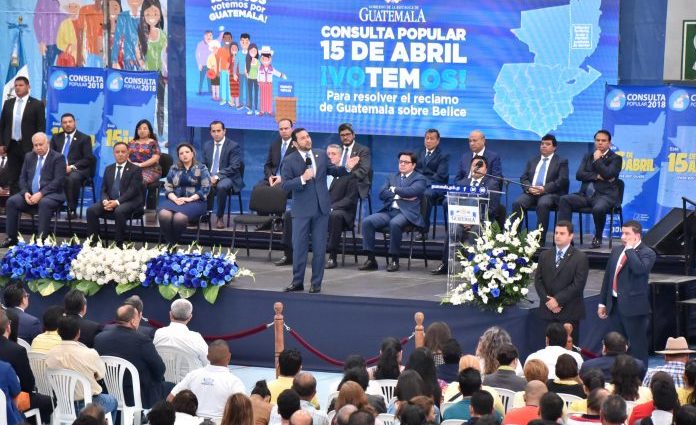 Guatemala quiere compartir en paz la vecindad con Belice, asegura Presidente de Guatemala