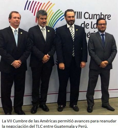 Guatemala y Perú definirán hoja de ruta para concluir negociación del TLC