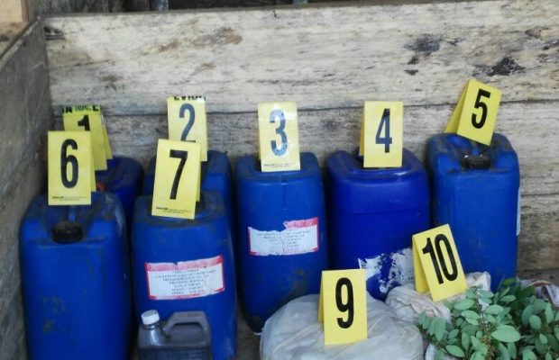 Fiscalía coordina destrucción de narcolaboratorio y hojas de coca en Cobán, Alta Verapaz