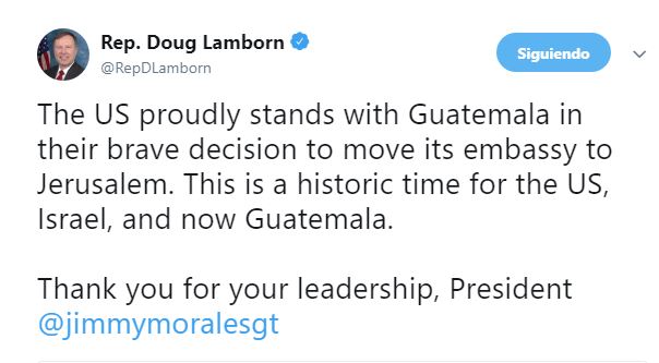 Congresista Lamborn: “Estados Unidos se siente orgulloso de Guatemala”