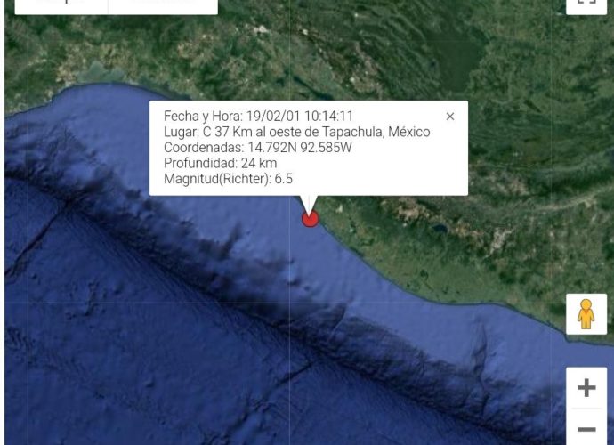 #Preliminar | Sismo de magnitud 6.6 en costas del Pacífico