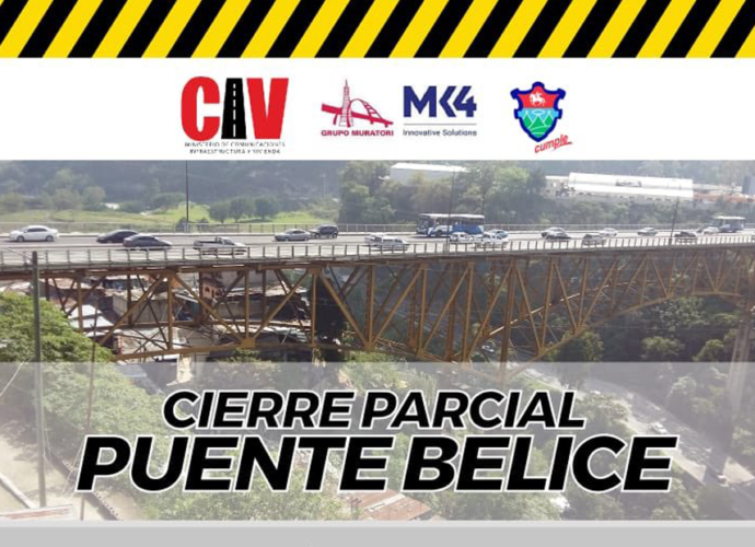 Anuncian cierre parcial en puente Belice durante el fin de semana