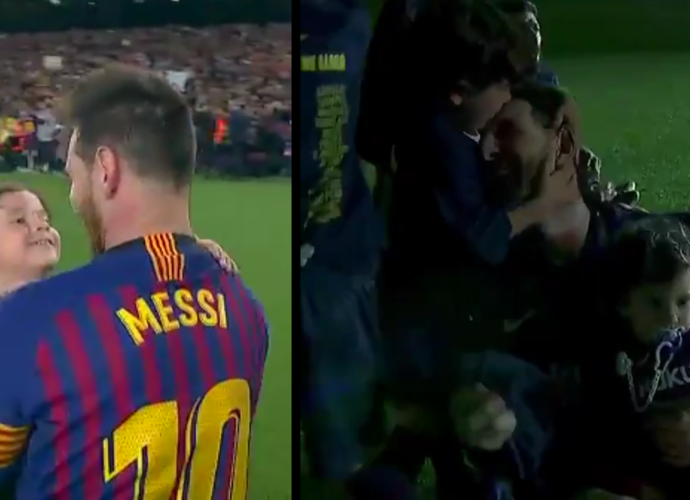 El tierno festejo de Bicampeón de Lionel Messi junto a sus 3 hijos