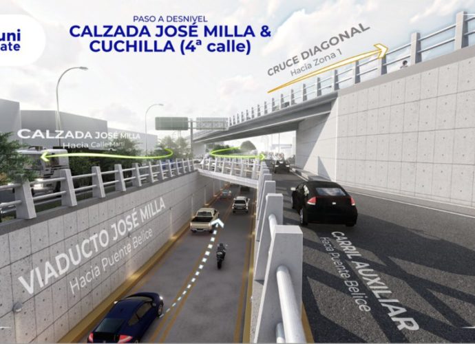 Supervisan proyecto de construcción de un paso a desnivel en la Calzada José Milla y Vidaurre