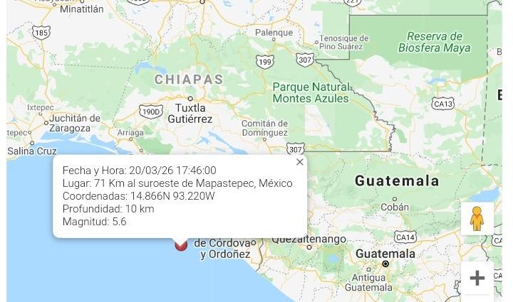 Se registran dos sismos en México