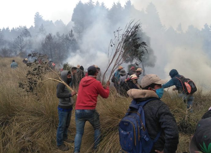 MARN e Instituciones en conjunto unen esfuerzos para sofocar incendio en Totonicapán