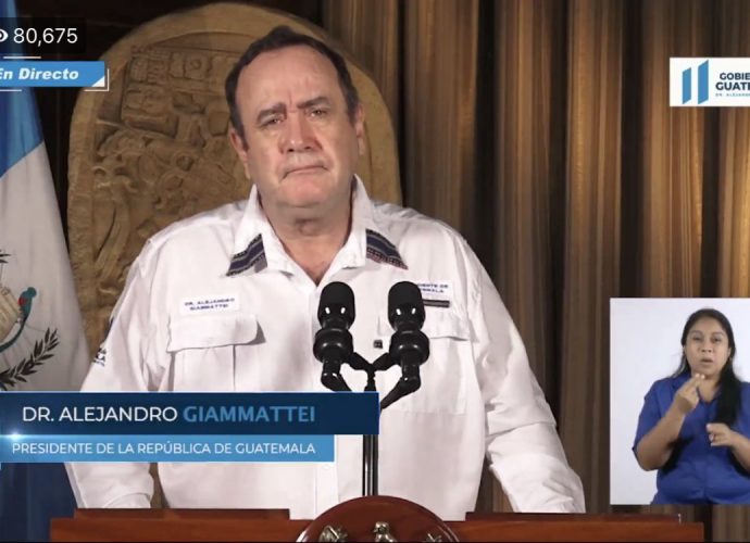 Presidente Giammattei asegura que disposiciones presidenciales son a consecuencia del avance del COVID-19