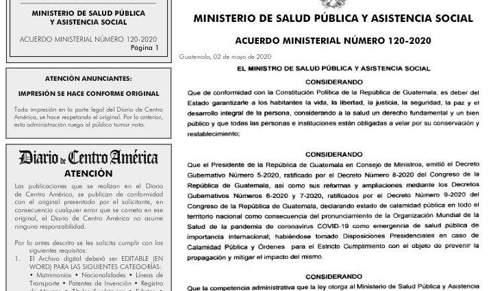 Publican en el DCA acuerdo para establecer cordón sanitario en Mayuelas y Gualán, Zacapa, por COVID-19