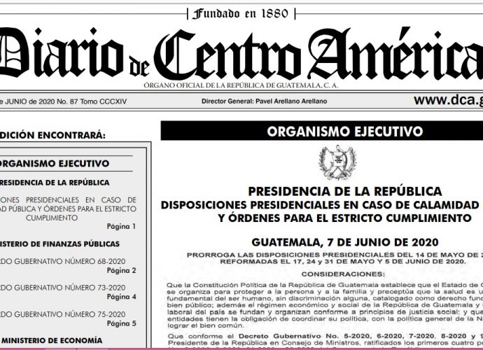 Presidencia publica prórroga de disposiciones presidenciales