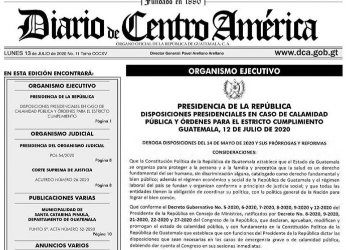 Disposiciones presidenciales son publicadas en el diario oficial