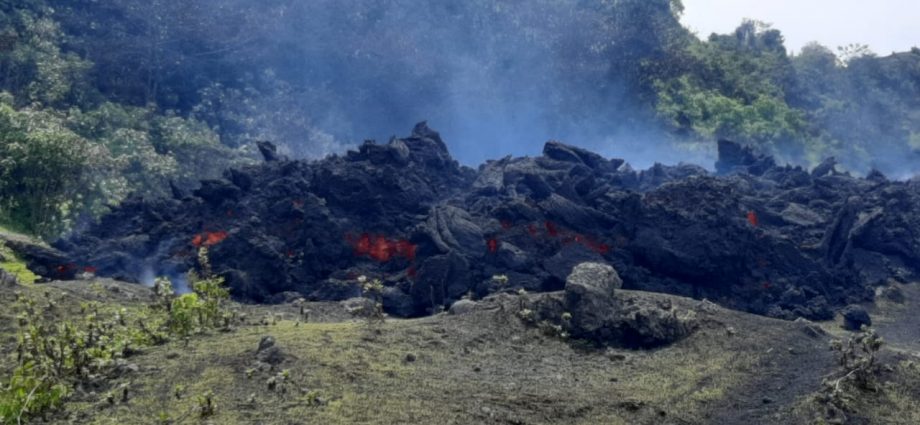Ruptura en los depósitos de lava del Pacaya generó fumarola de color azul