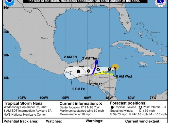 Tormenta tropical «Nana» está cerca de convertirse en huracán