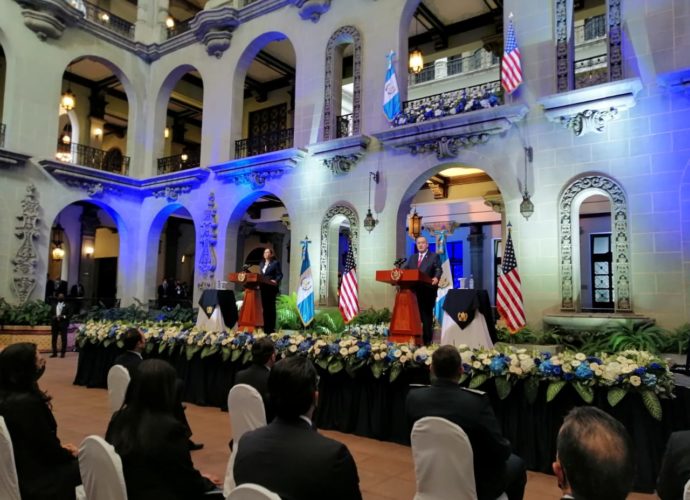 Declaración conjunta del presidente Alejandro Giammattei y la vicepresidenta de EE. UU., Kamala Harris