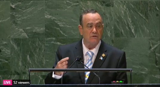 Presidente Giammattei solicita ante la ONU que Centroamérica sea reconocida como una región altamente vulnerable