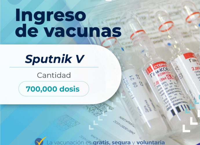 Guatemala recibe 700 mil dosis de Sputnik V del segundo componente