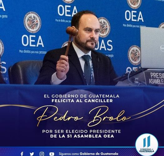 Canciller guatemalteco Pedro Brolo, fue nombrado presidente de la 51 Asamblea de la OEA