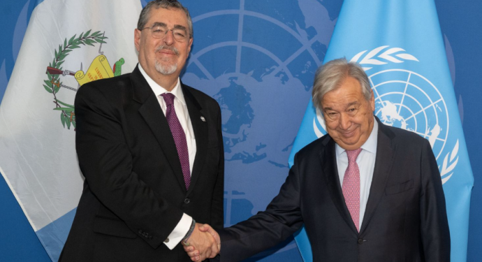 Presidente Arévalo se reunió con Antonio Guterres, como parte de su gira de trabajo en Estados Unidos