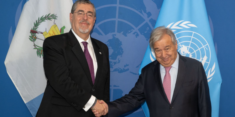 Presidente Arévalo se reunió con Antonio Guterres, como parte de su gira de trabajo en Estados Unidos