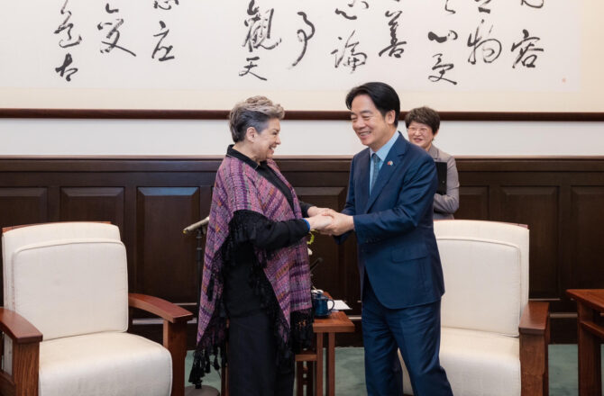 Presidente de Taiwán, William Lai, se reunió este viernes con la primera dama de Guatemala, Lucrecia Peinado