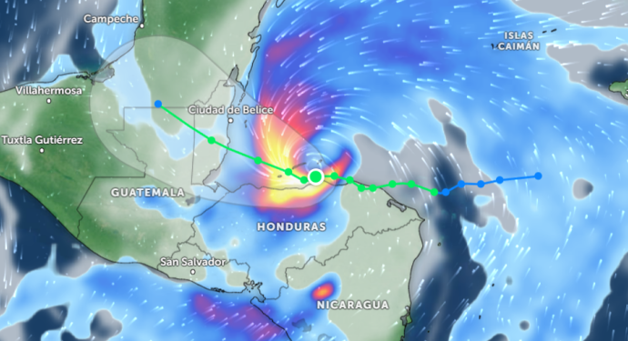 Tormenta tropical Sara se encuentra en la costa de Honduras, a menos de 450 kilómetros de Guatemala