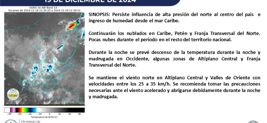 INSIVUMEH alerta sobre lluvias y bajas temperaturas en Guatemala