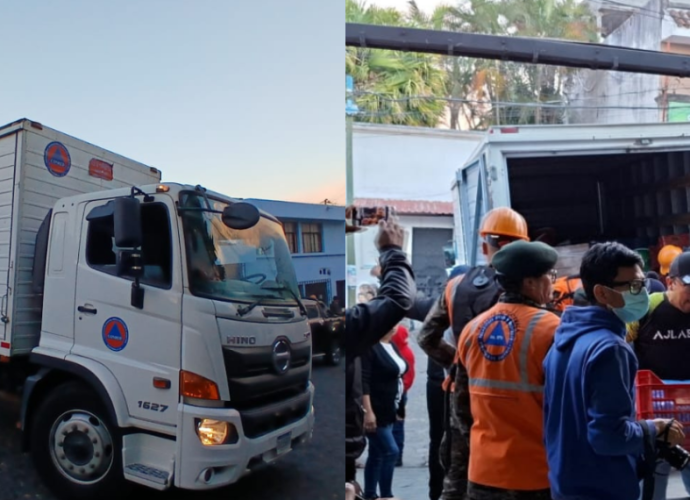 Conred moviliza ayuda humanitaria a albergue en San Juan Alotenango, Sacatepéquez