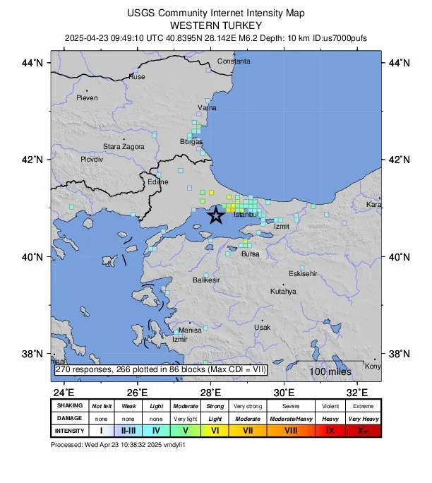 Un sismo de magnitud 6,2 sacude la costa de Estambul, Turquía sin reportes de víctimas